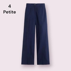 J.Crew NWT Frankie Pant in Everyday Wool, 4P Navy wide leg, high-waist